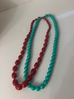 Turquoise & Red Beaded Necklace - Women Jewelry